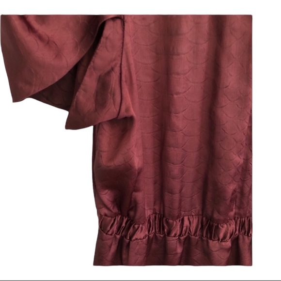 sea new york maroon simone snake satin midi dress - Picture 6 of 13